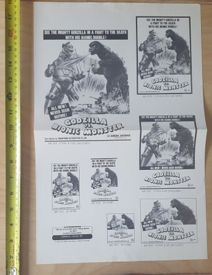 Godzilla Vs. Bionic Monster 1977 One Sheet Pressbook