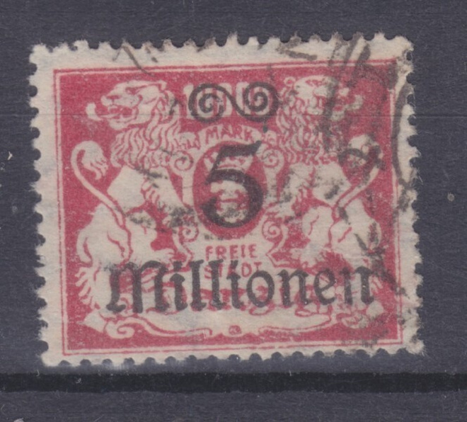 Saksa reich Danzig 1923 Mi 167 leimattuna (2).