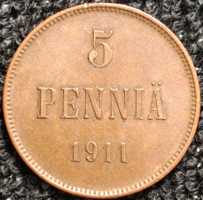 5 PENNIÄ 1911