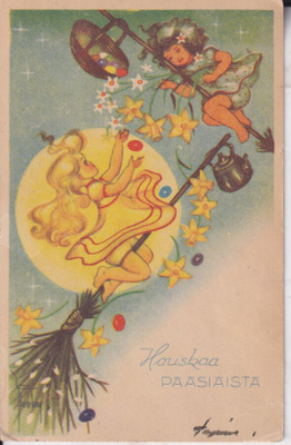 Hauskaa Pääsiäistä. Noita-akat lennolla.  e211