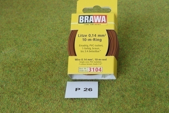 #P26 Märklin rataan johtoa, ruskea 10m