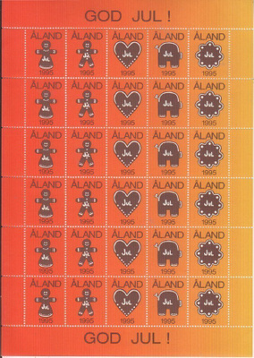 Åland 1995  Joulumerkkien arkki