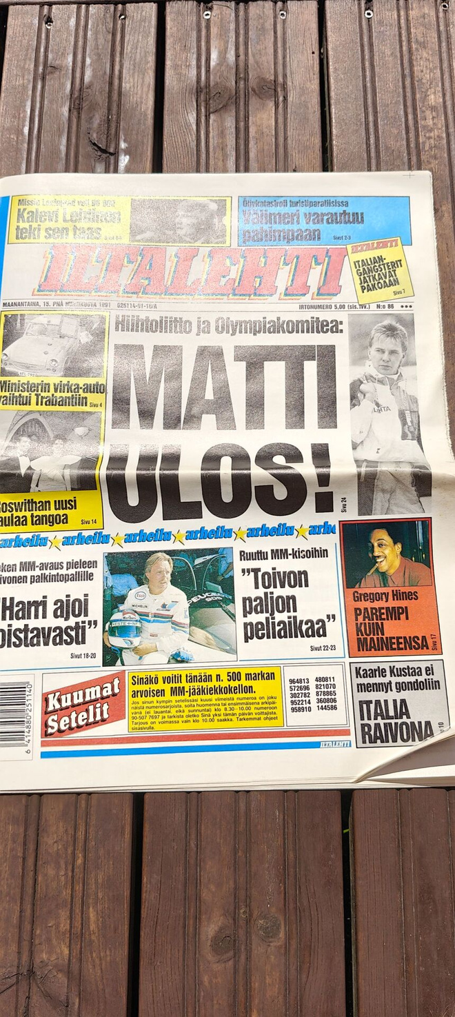 Iltalehti 15.4.1991 Matti ulos!