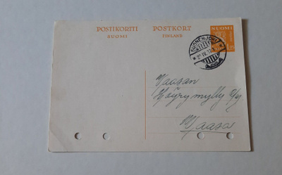 M30 Ehiökirjekortti Suonenjoki 29.IV.37