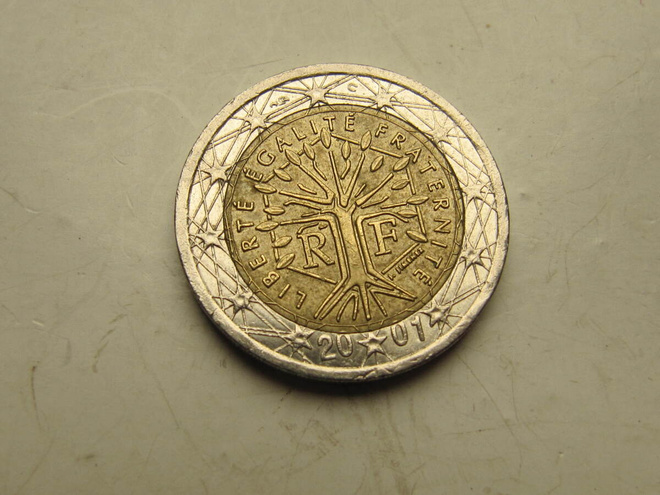 2€ 2001 Ranska virhelyönti