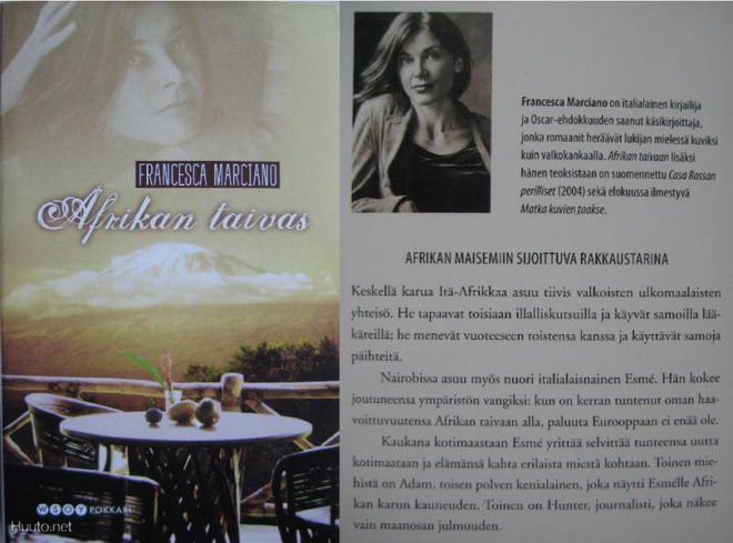 Francesca Marciano: Afrikan taivas   p. 2010