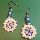 Sinivalkoinen korvakoru - Blue and white earring - pikkukuva 1