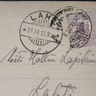 Värikortti VALLINKOSKI, Hki - Lahti 1923 - pikkukuva 3