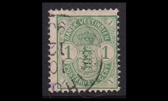 Tanskan Länsi-Intia 21 o Vaakuna 1 cent (1900)