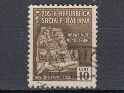 Italia 1944 Mi 651 Abbey of Monte Cassino