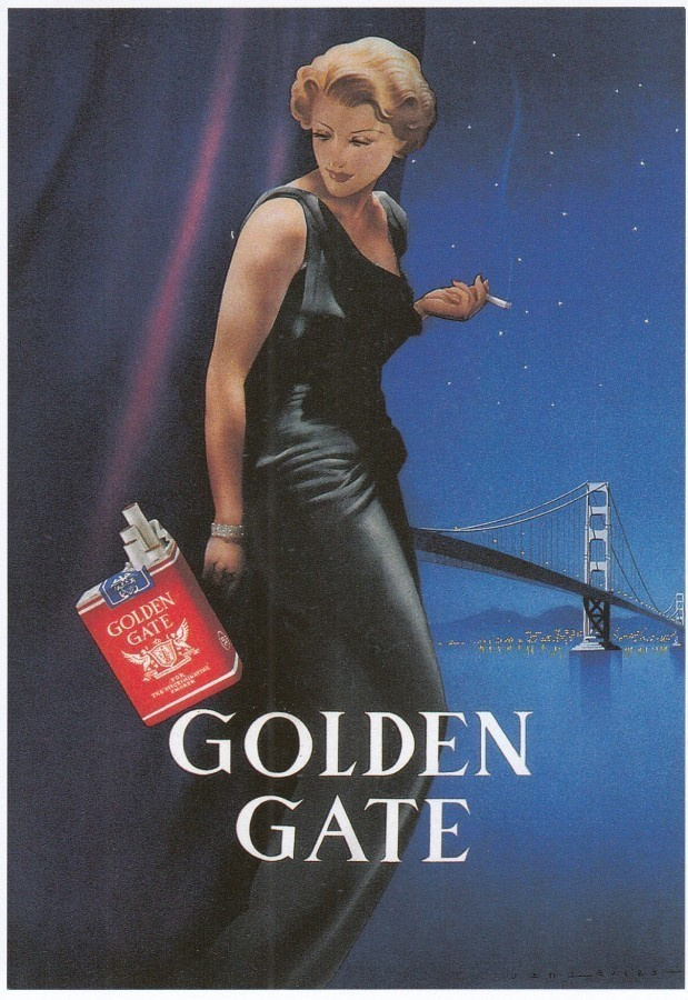 Jan Lavies: Golden Gate -savukkeet (postikortti)