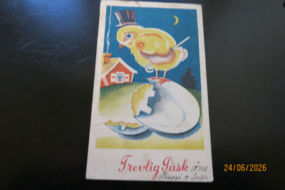 PIENI PÄÄSIÄISKORTTI 1941 KULKENUT KOKO 11 x 7 cm