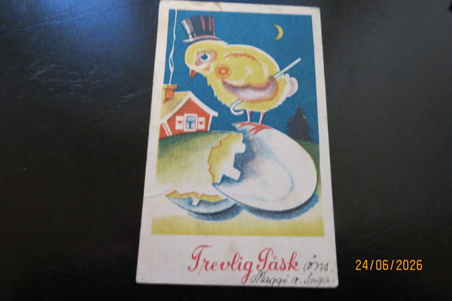 PIENI PÄÄSIÄISKORTTI 1941 KULKENUT KOKO 11 x 7 cm