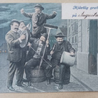 Isojen miesten harjaorkesteri soittaa, k.k-k 1900-l. alku - pikkukuva 1