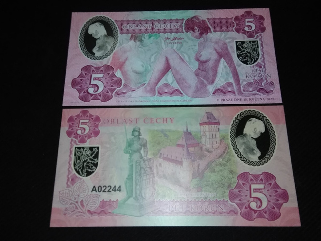 Bohemia 5 Korun Private Issue Essay 2020 UNC