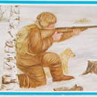 "RÖPETER HÄMÄLÄINEN-METSÄSTÄJÄ"-KULKEMATON 2-os. POSTIKORTTI - pikkukuva 1