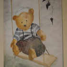 Minna Immonen: Nalle keinumassa, väripk, ei p. - pikkukuva 1