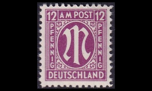 Bizone 23 ** Saksalainen paino 12 Pf (1945)