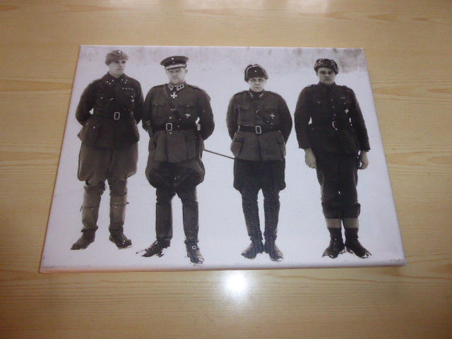 Mannerheim-ristin ritarit canvastaulu koko 30 cm x 40 cm