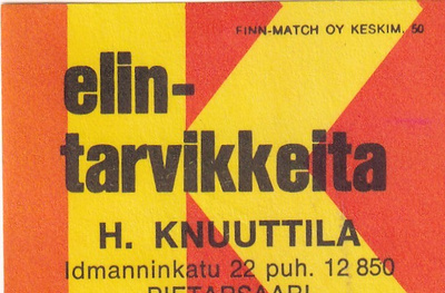 Pietarsaari , H. Knuuttila , elintarvikkeita,   b428