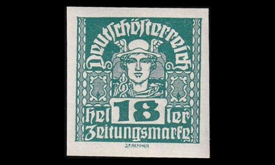 Itävalta 302x ** Sanomalehtimerkki 18 H (1920)