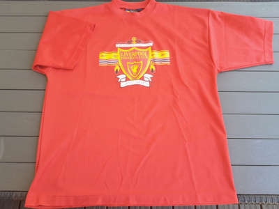 Liverpool F.C. T-paita Reebok lapulla. XL. Made In UK
