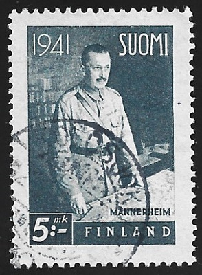 1941 Mannerheim 5 mk leimattu LaPe 253 W I 19 mm