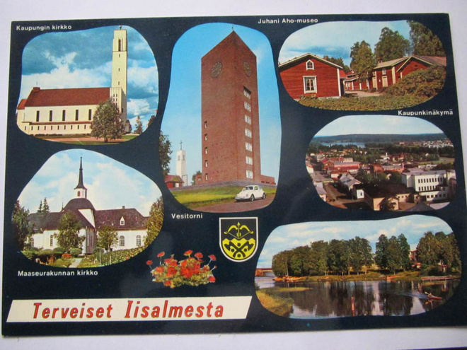 Iisalmi. Terveiset Iisalmesta. Sommitelmakortti.