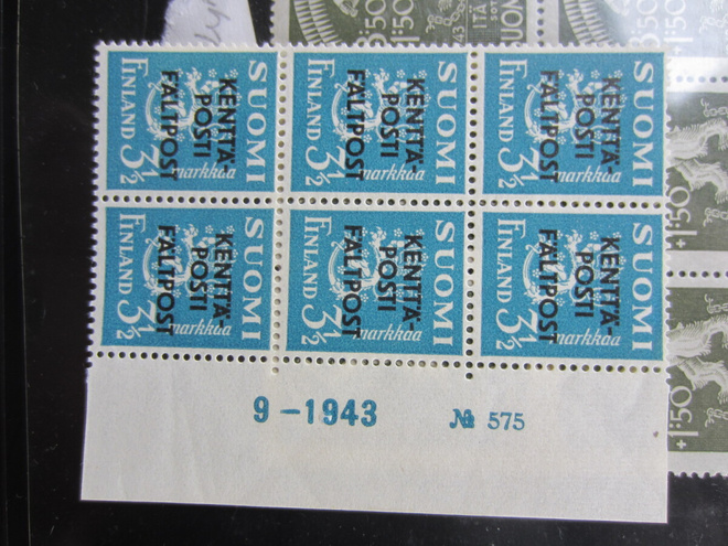 Kenttäposti 3 1/2 mk sininen Numerokuusilo