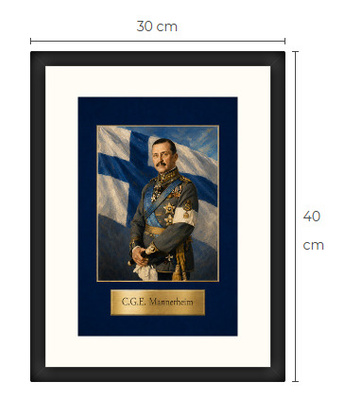 Uusi Mannerheim art print kehystetty 30 cm x 40 cm