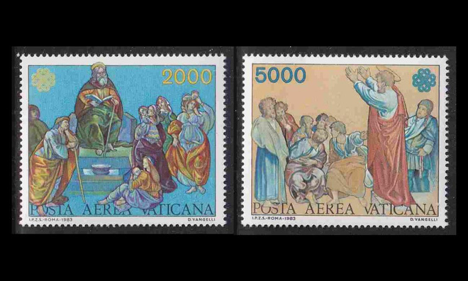 Vatikaani 842-3 ** Maailman tietoliikennevuosi (1983)
