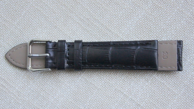 20mm nahkaranneke - musta