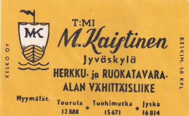 Jyväskylä. T:mi M. Kaistinen  5/10