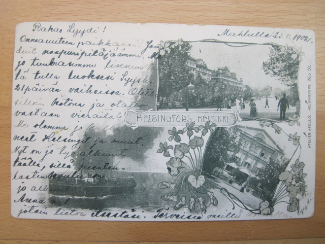 Postikortti Helsinki 1902 Laiva ym Jugend Paljon Leimoja