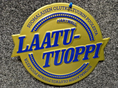 Hartwall laatutuoppi peltitaulu