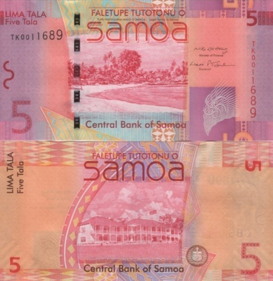 (B0020) SAMOA, 2008 (ND). 5 Tala. P-38a. UNC