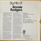 LP Jimmie Rodgers - Big Hits of Jimmie Rodgers (1978) - pikkukuva 2