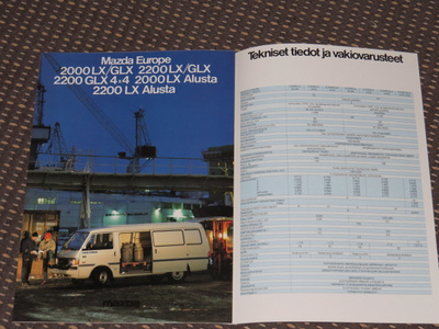1989 Mazda Europe Van esite - KUIN UUSI - suom - 10 sivua
