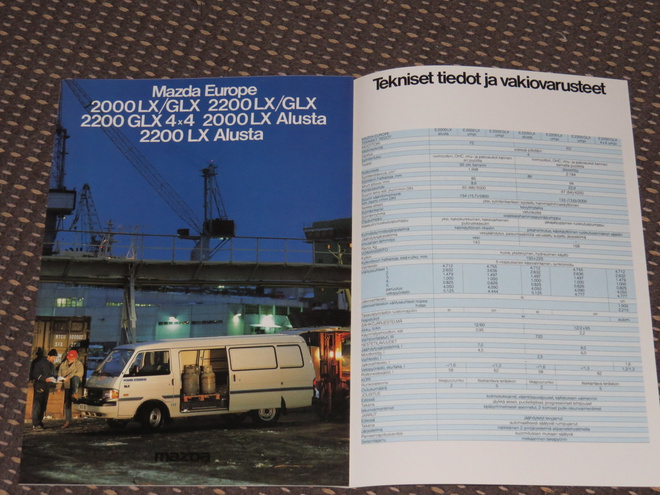 1989 Mazda Europe Van esite - KUIN UUSI - suom - 10 sivua