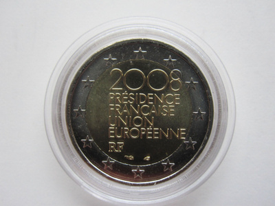 Ranska 2008 2€ juhlaraha UNC pillerissä