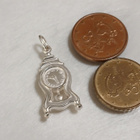 Vintage Hopea kello riipus Mantel Clock Charm Pendant - pikkukuva 3