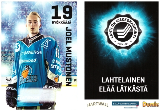 JOEL MUSTONEN #19 PELICANS Postikortti Nimmarilla