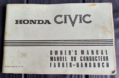 HONDA CIVIC ohjekirja käsikirja 1973