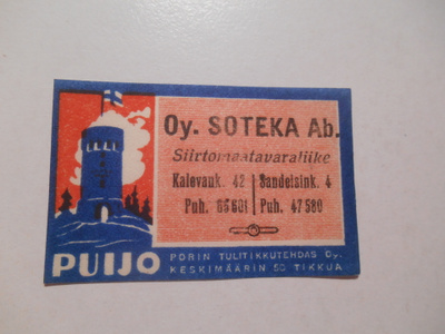 TT Etiketti Puijo Oy Soteka Ab Siirtomaatavaraliike Kalevank