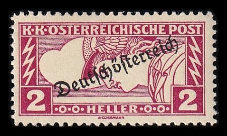 Itävalta 252A ** Painotuotteen pikamerkki 2 H (12½) (1919)