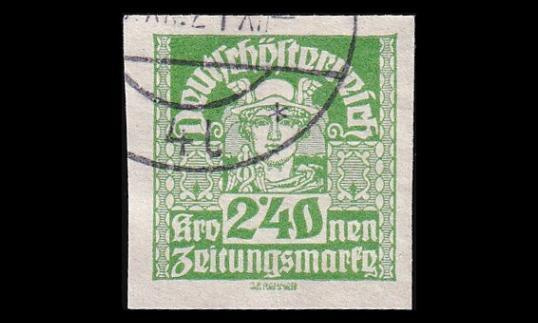 Itävalta 310x o Sanomalehtimerkki 2.40 Kr (1920)