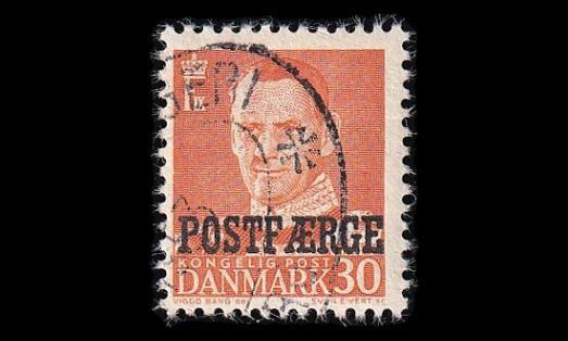 Tanska PF_31 o Frederik IX 30 öre oranssi (1949)
