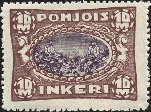 1920 Pohjois-Inkeri 10 mk ** LaPe P-I 14 postituore