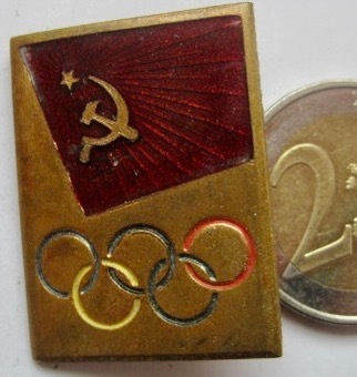 VANHA CCCP OsanottajaMerkki Olympia 1968 Messinkiä
