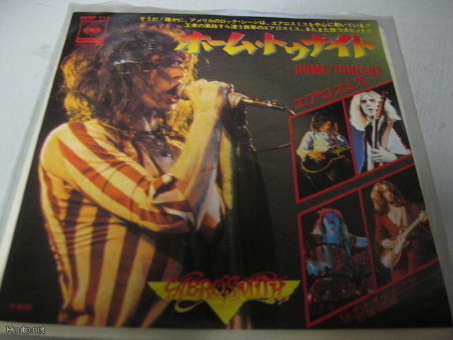 AEROSMITH - HOME TONIGHT - JAPANI PAINOS - m-/m-  7'' SINGLE